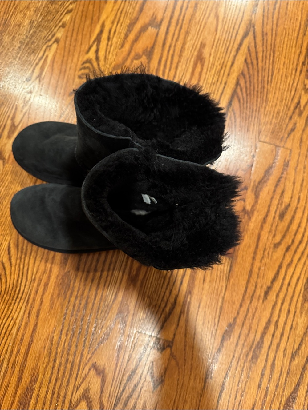 UGG Fairmont Black Shearling Buckle Short Boots size 6 - Picture 3 of 11